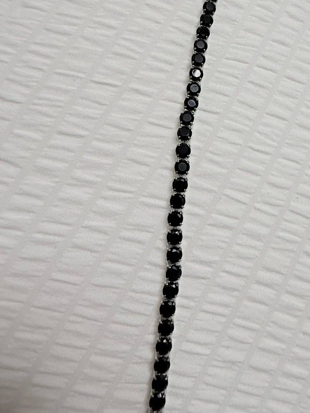 Black Tennis Bracelet with Round Black Stones - Women Jewelry